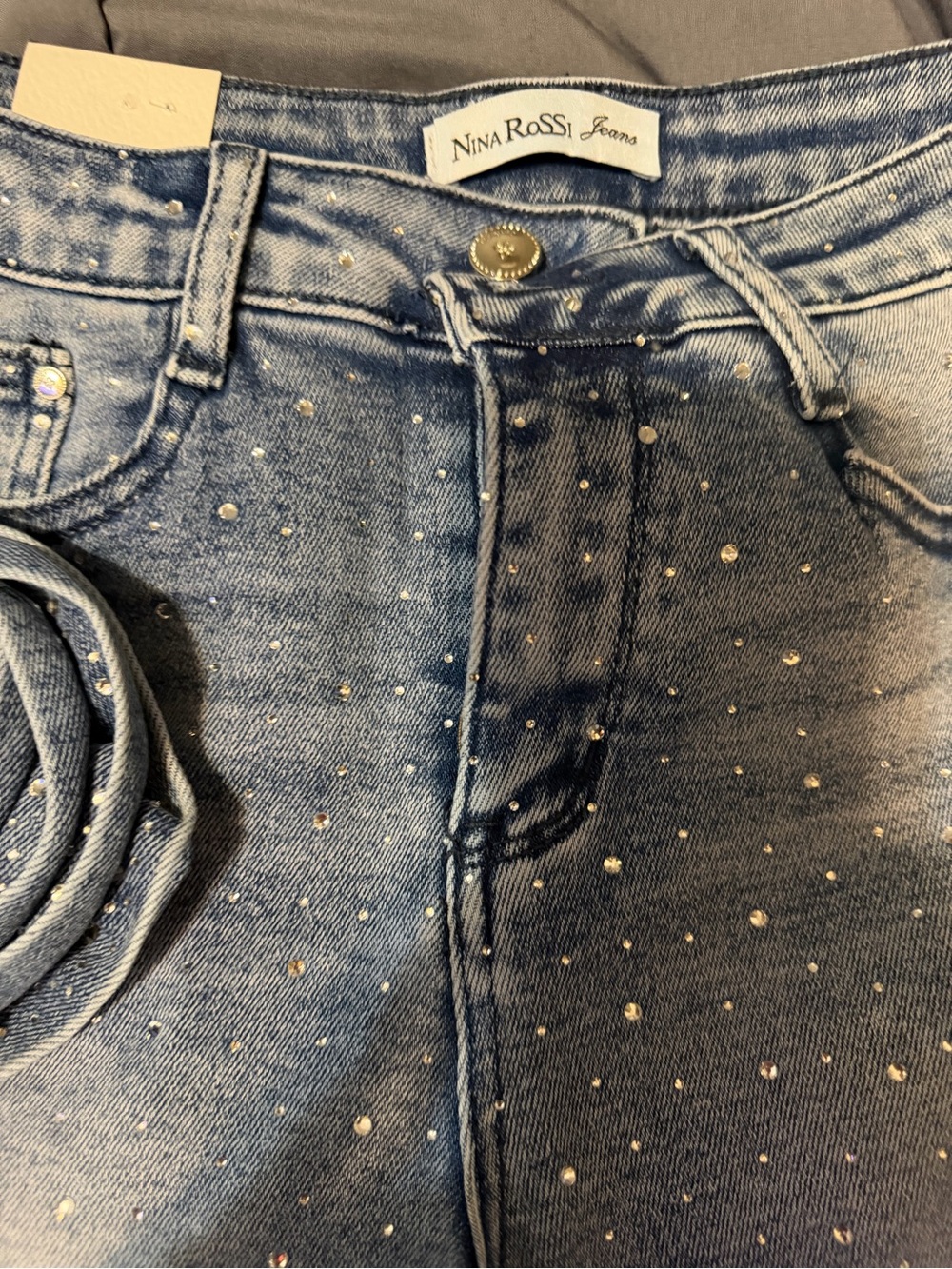 Rina Rossi Jeans Embellished Blue Denim - Picture 4 of 9